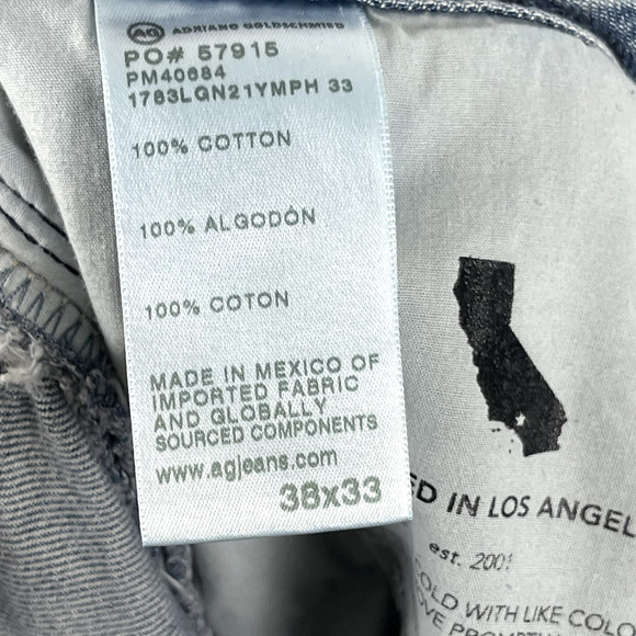 Adriano Goldschmied AG Tellis Jean Mens 38x33 Blue Modern Slim Distressed Japan - Picture 13 of 14